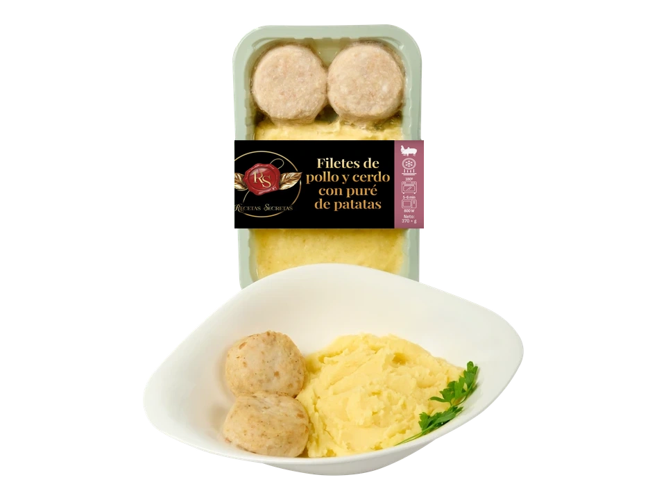 Chicken & pork fillets with mashed potatoes