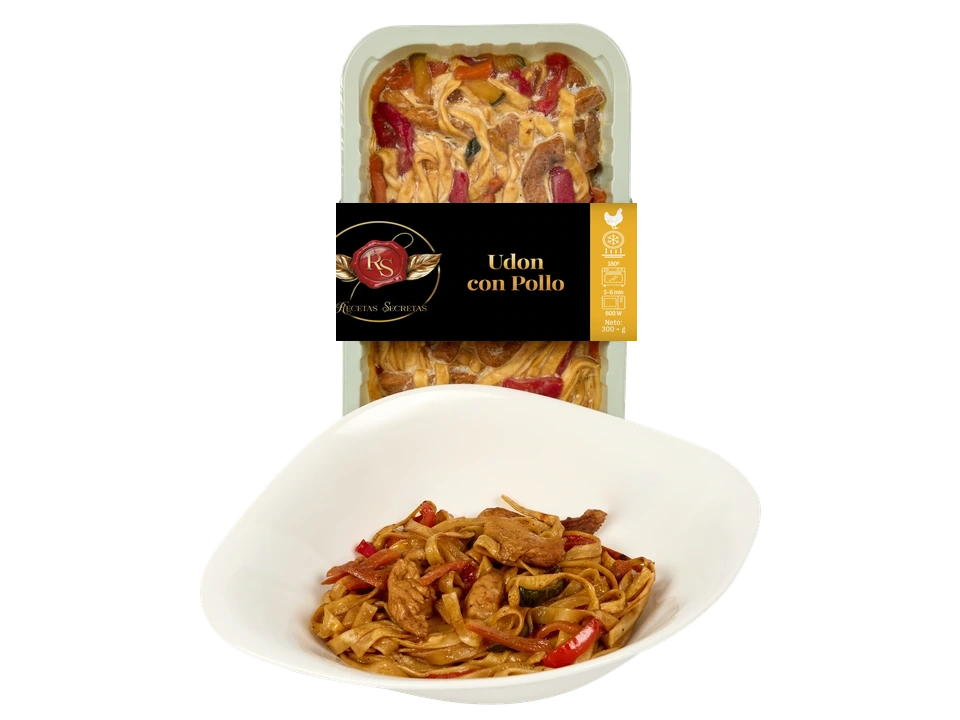 Udon noodles with chicken