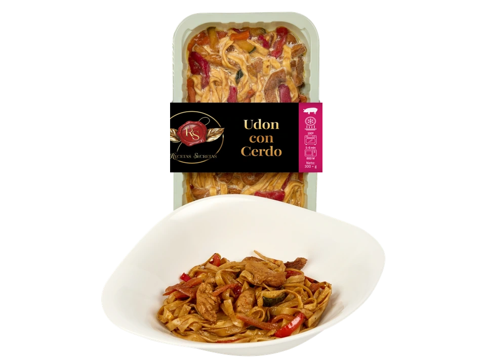 Udon noodles with pork